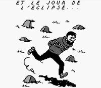 une photo d'Ã©cran de Tintin - Le Temple du Soleil sur Nintendo Game Boy